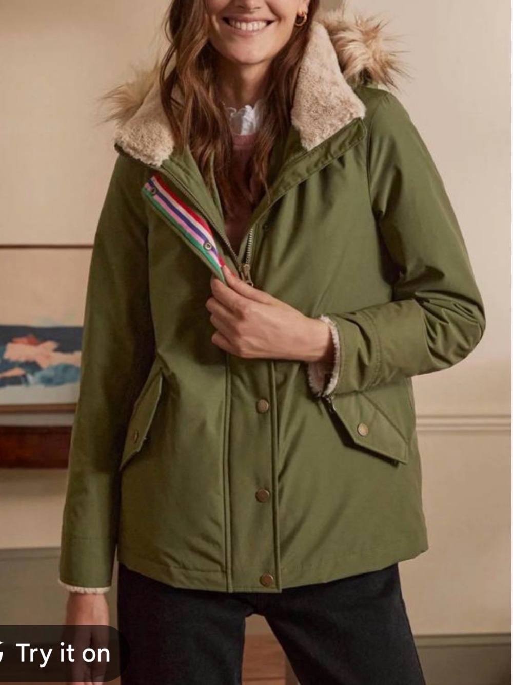 Boden Short Green Dunbar Jacket S